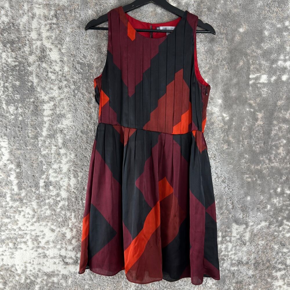 Jennifer Lopez Sz 8 Abstract Geometric Mini Fit Flared Dress Colorful Sleeveless